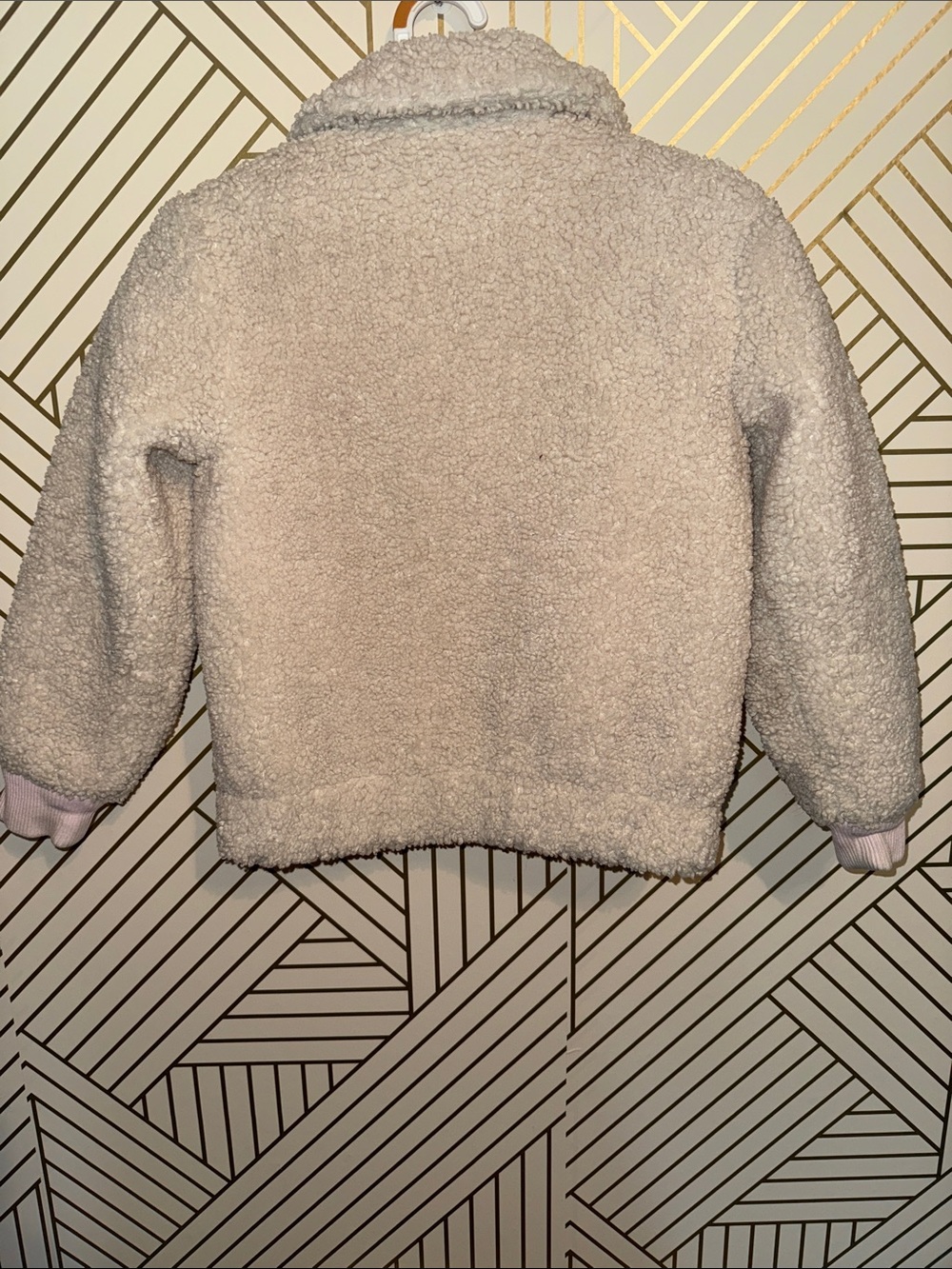 Crewcuts Cream Sherpa Puffer Jacket with Pink Lining - Picture 7 of 7